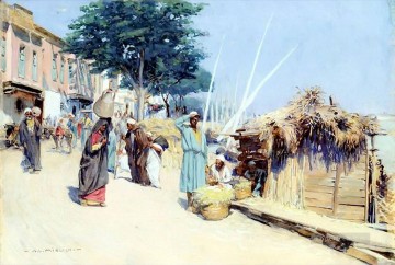 アルフォンス・レオポルト・ミーリッヒ Painting - 東洋の市場の風景 カイロ アルフォンス レオポルド ミーリッヒ オリエンタリストの風景